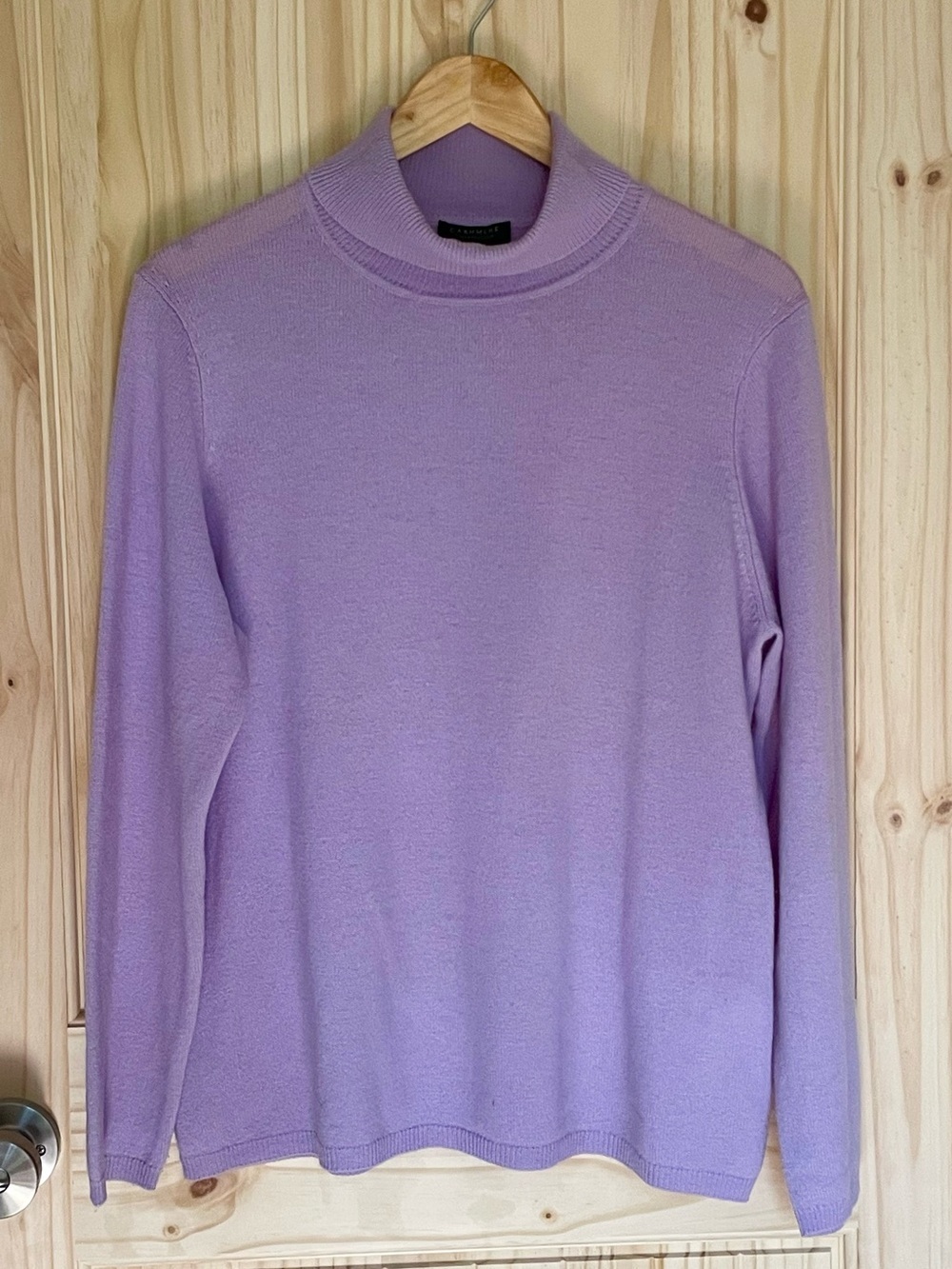 CHARTER CLUB Luxury Cashmere Long Sleeve Lavender Turtleneck Sweater Sz XL